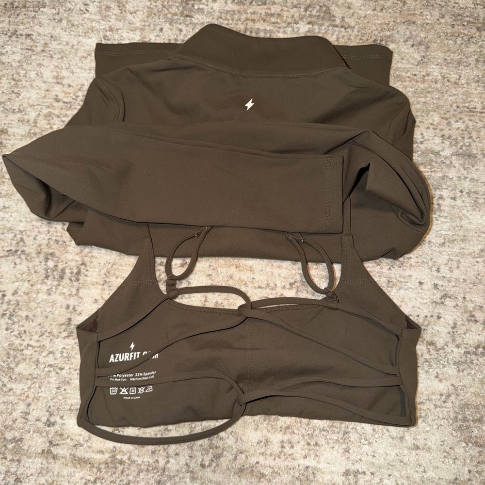 AzuriFit Walnut Sports Bra and Jacket Set